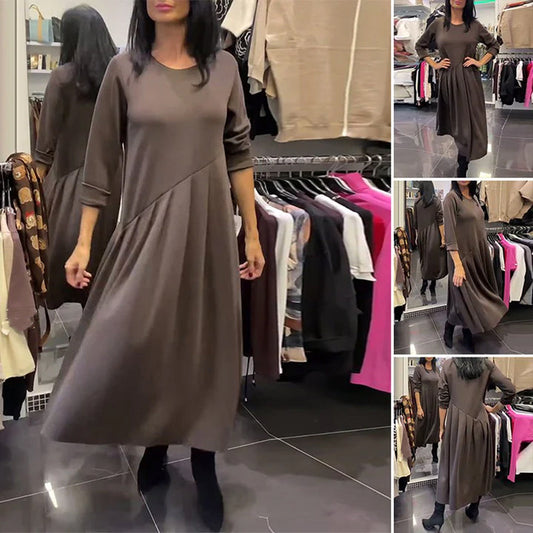 🎁Nuevas llegadas 2026 50% DE DESCUENTO💥en vestido casual asimétrico de mujer Maxi plisado