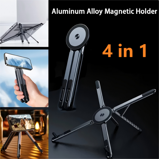 🔥【1° Más Vendido】🥳 Soporte inestable/transporte pesado/cuello cansado? Soporte 4en1 magnético ajustable