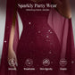 Vestido femenino con recortes acanalados y capa de gasa