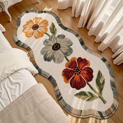 Alfombra suave de estampado floral