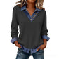 Camiseta de 2 piezas falsa con cuello vaquero de retallos para mujer