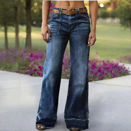 Vaqueros retro de mujer con bolsillos
