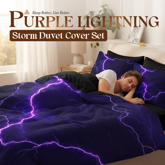 ⚡Set de funda para edredones y funda de almohada Purple Lightning