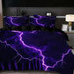 ⚡Set de funda para edredones y funda de almohada Purple Lightning