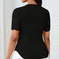 Blusa de Verano para Mujer con Escote en V, Mangas de Encaje y Botones