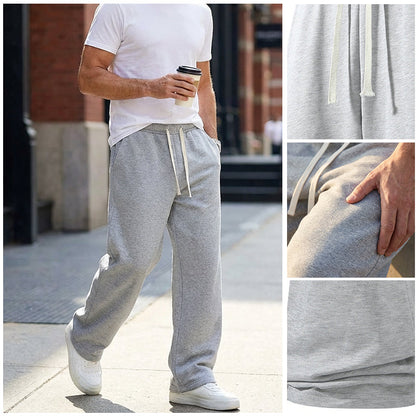 🩳 ¡60 % DE DESCUENTO! 👖 Pantalones sueltos para hombre con cordón: cómodo tejido de algodón, bolsillos y estilo informal para el día a día y el entrenamiento 🏃‍♂️
