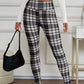Leggings de cuadros de alta elasticidad Slim Fit para mujer
