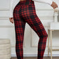 Leggings de cuadros de alta elasticidad Slim Fit para mujer