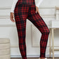 Leggings de cuadros de alta elasticidad Slim Fit para mujer