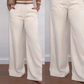 Pantalones femeninos de cintura ancha de talle alto