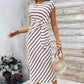 Vestido de cintura de corbata a rayas para mujer