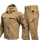 Conjunto de chaqueta con capucha y pantalones cargo cálidos y resistente al viento