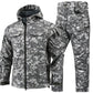 Conjunto de chaqueta con capucha y pantalones cargo cálidos y resistente al viento