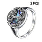 Anillo del Árbol de la Vida con concha de abulón