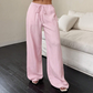 Pantalones versátiles de pierna ancha de color sólido