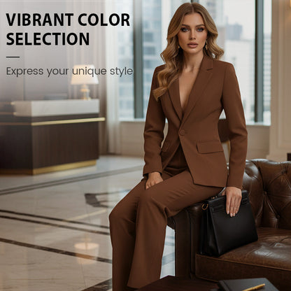 Conjunto de americana elegante y pantalones anchos para mujer