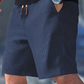 Shorts Casuales de Punto Waffle para Hombre con Cordón