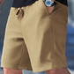 Shorts Casuales de Punto Waffle para Hombre con Cordón