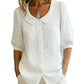Camisa con cuello retro bordado con flores