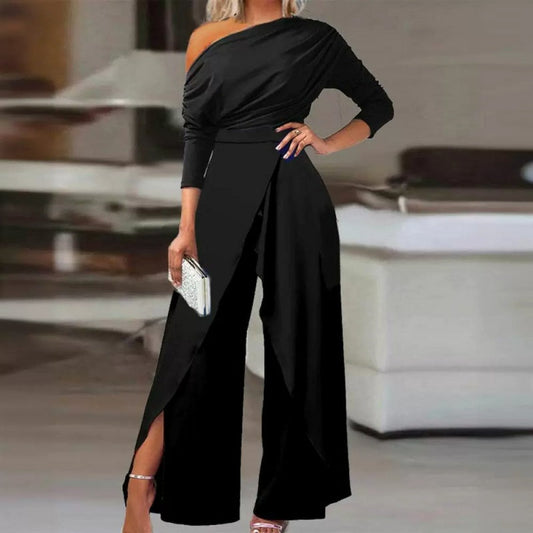 Elegante mono de un solo hombro para mujer