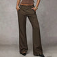 Pantalones elegantes de traje acampanado para mujer