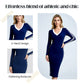 👗¡50% DE DESCUENTO! Vestido casual de mujer con escote en V y manga larga con empalmes: detalle deportivo de rayas y ajuste favorecedor para todas las estaciones. 🌟