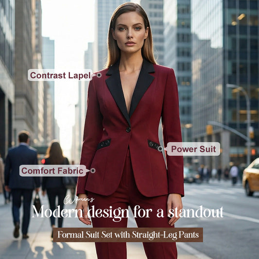 Conjunto de traje formal moderno con pantalón recto