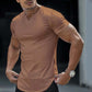 Camiseta deportiva informal de color liso para hombre