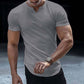 👕 ¡TIEMPO LIMITADO 50% DE DESCUENTO! 💪 Camiseta casual de varilla, de cuello en pico, atlética sólida – Corte ajustado, elástico premium, estilo ✨ moderno