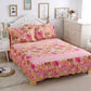 Set de sábanas y fundas de almohada florales con volantes de tres piezas