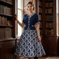 Elegante vestido de corte A con estampado floral