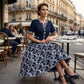 Elegante vestido de corte A con estampado floral