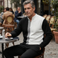 Conjunto de chándal masculino con cremallera cuarta de color y bloques de color