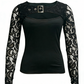 ⏳Camiseta de manga de encaje⏰sexy para mujer Limited Limited Limited – Detalle de hebilla atrevido, ajuste elástico y mangas 🔥🖤 transparentes románticas