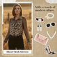 🐆👚 Camisa de mujer con estampado de leopardo y malla contrastante – Manga larga, versatilidad ✨ desde la oficina hasta la noche