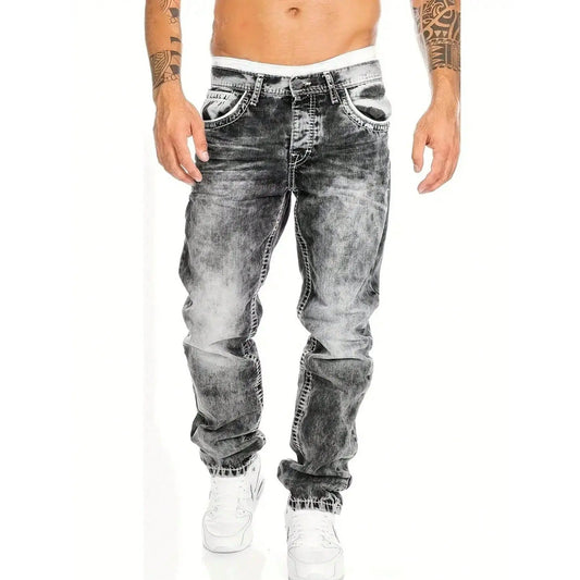 Vaqueros vaqueros elásticos creativos de moda masculina, estilo minimalista adecuado para el verano, estilo emo
