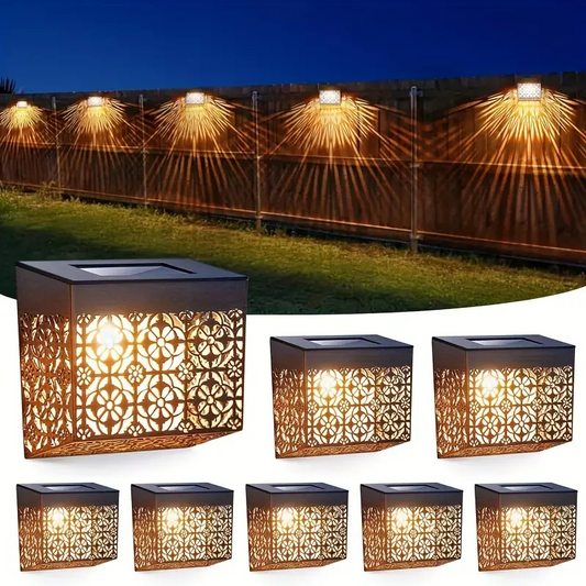💎 ¡50% DE DESCUENTO! 💎 Luz LED solar de pared hueca – Encendido/apagado automático, resistente a la intemperie y emite un hermoso resplandor con patrones