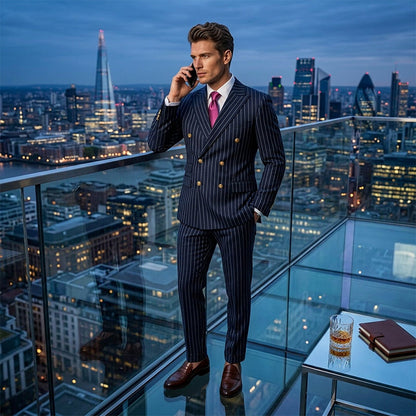 【ENVÍO GRATIS】¿Trajes que no te quedan bien? Rayas finas que estilizan, corte ajustado que realza. 👔✅