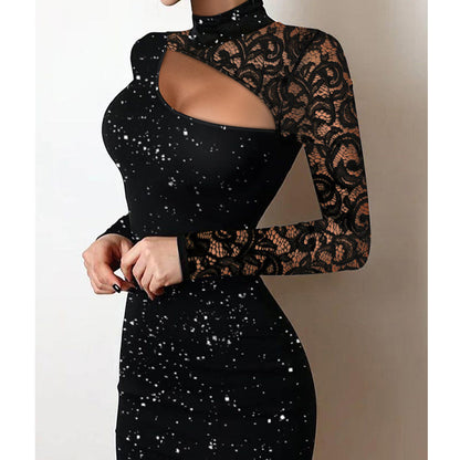 Vestido ajustado elegante de manga larga y corte para mujer