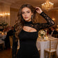 Vestido ajustado elegante de manga larga y corte para mujer