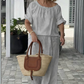👗 ¡TIEMPO LIMITADO 50% DE DESCUENTO! 💥 Set de camiseta y pantalones para mujer con cordón – Casual, suave, comodidad ✨ diaria