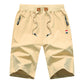Pantalones cortos casuales de hombre con cordón y bolsillos con cremallera