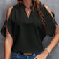 ❤️Elegante camiseta monocroma de mujer con escote en V y hombros descubiertos