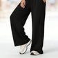 Conjunto de top corto de escote halterdo y pantalones de pierna ancha para mujer