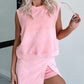 Set de camiseta de tirantes y falda de abertura para mujer