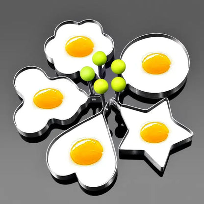 Moldes de huevo frito de acero inoxidable - Juego de 5