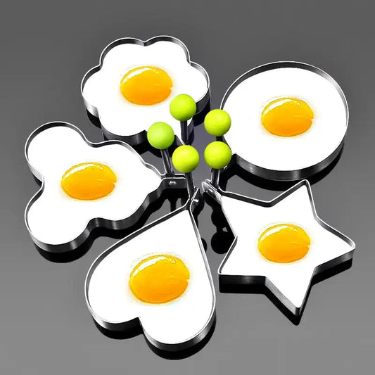 Moldes de huevo frito de acero inoxidable - Juego de 5