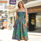 Vestido Midi de tirantes con tirantes florales para mujer