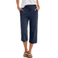 Pantalones cortos de mujer con mezcla de algodón y lino