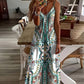 Vestido Maxi sin mangas de escote en V con estampado retro de mujer